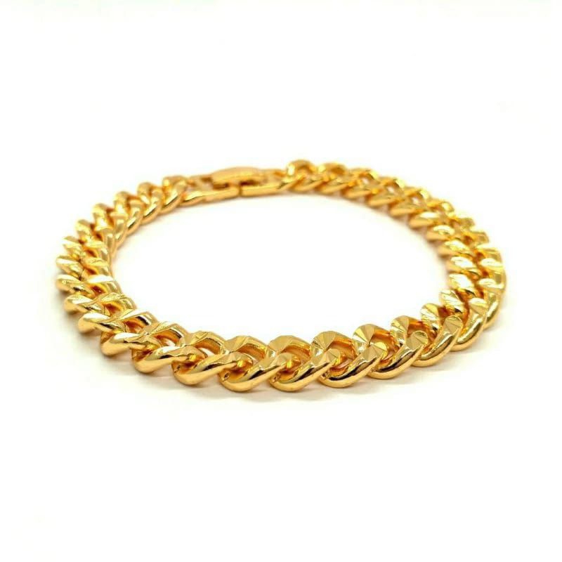 gelang titanium pria dan wanita gold