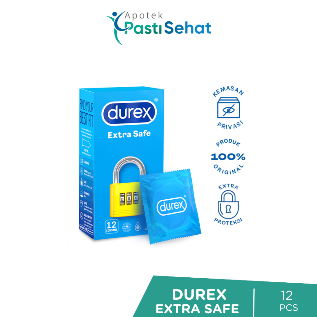 Durex Extra Safe 12s - Kondom Tebal Lebih Aman Pria