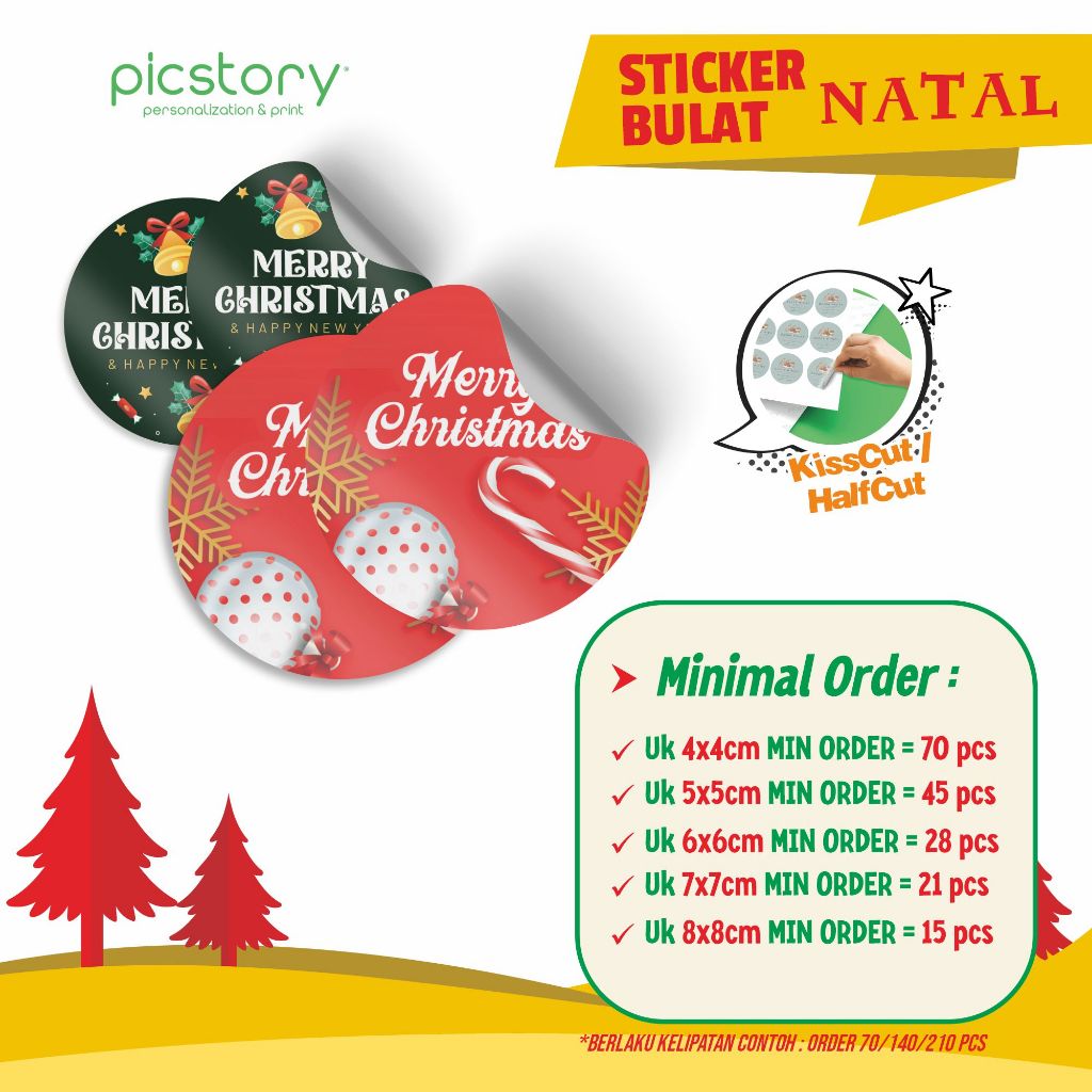 

Stiker Bulat Natal/ Sticker Christmas/ Stiker Label Toples Kue Kering Makanan Hampers