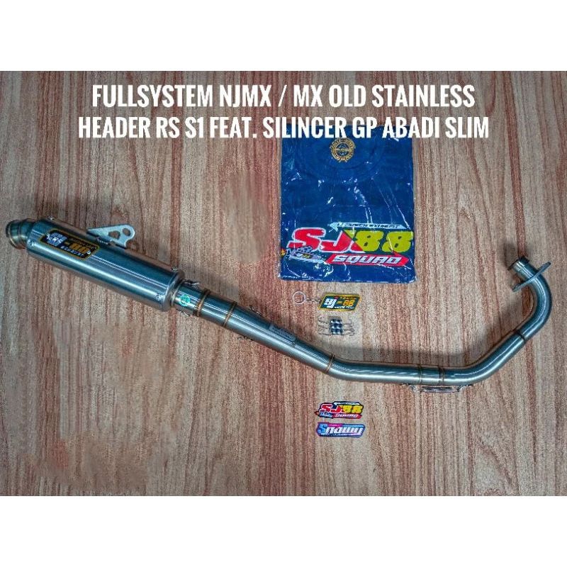 Knalpot Full System SJ88 RK S1 NJMX / MX OLD – Header + Silincer Racing Stainless Suara Padat Adem