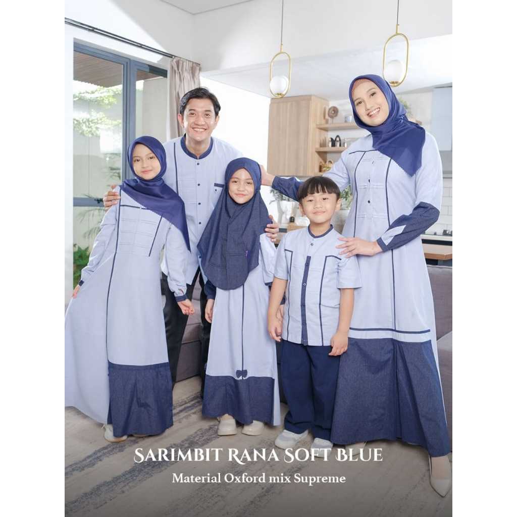 rauna sarimbit rana soft blue rkf rgf rrf rgaf rkaf / sarimbit keluarga biru / gamis couple / koko k