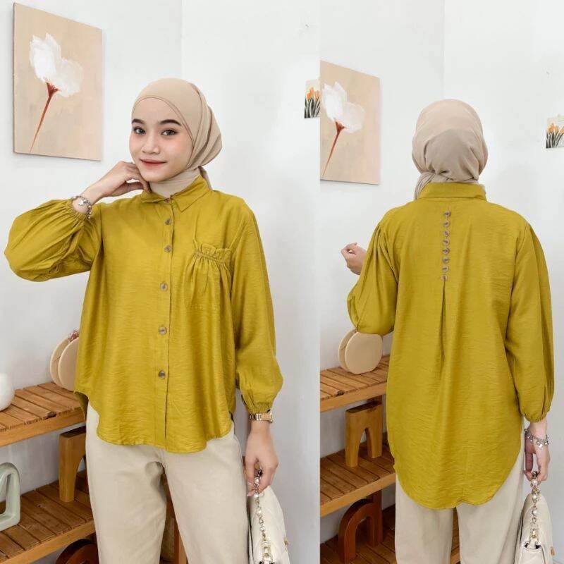 Outfit Baju Atasan Wanita Remaja Korean Style Jumbo Ld 120 Bigsize Crinkle Airflow Premium Import