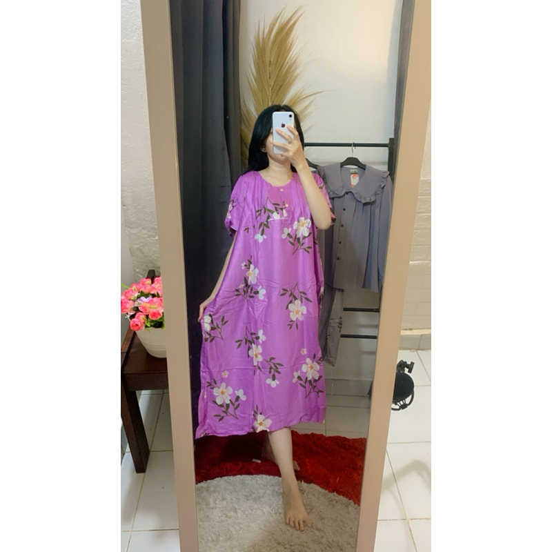 Daster jumbo ungu bunga2