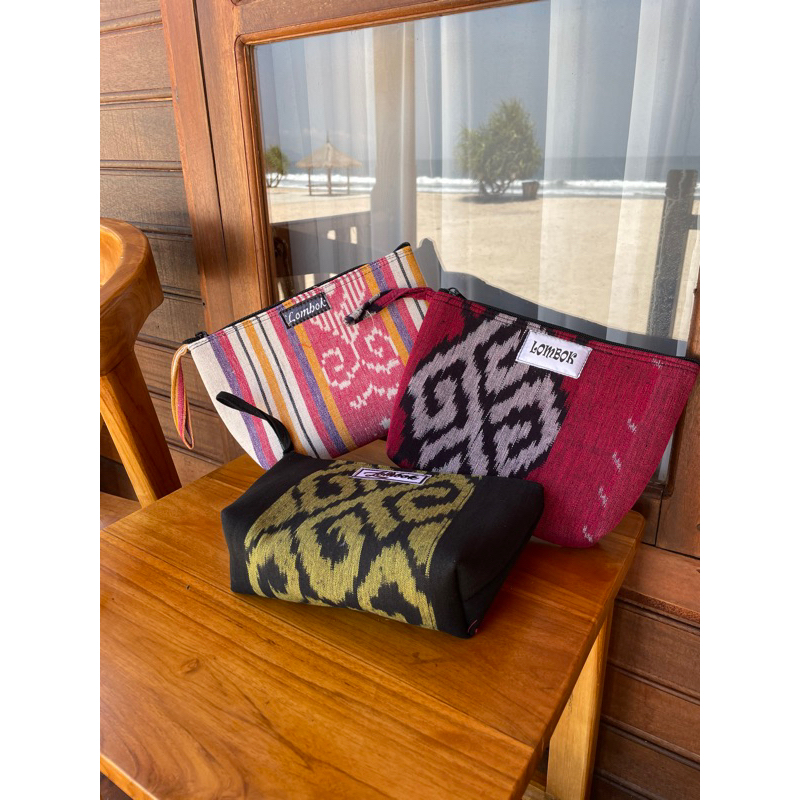 DOMPET POUCH TENUN LOMBOK ASLI MOTIF
