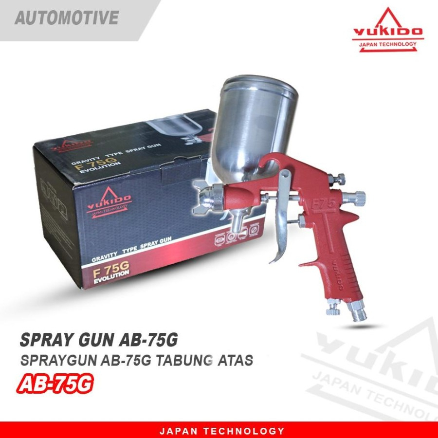YUKIDO F75G Spray Gun Tabung Atas Alat Cat Semprot Air Spraygun F 75 G 75G F75