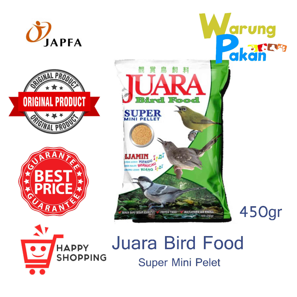 PAKAN MAKANAN BURUNG MURAI KACER PLECI VOER JUARA SUPER MINI PELLET
