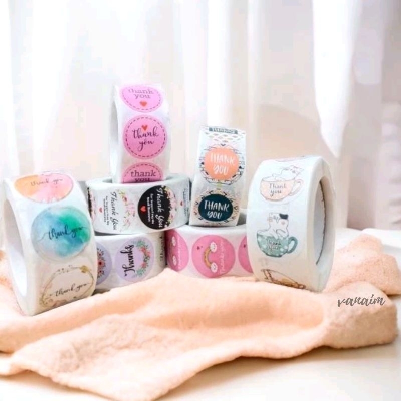 

- Thank You 1 Roll 100PCS | Sticker Label Thank You | Stiker Label Makanan Terima Kasih