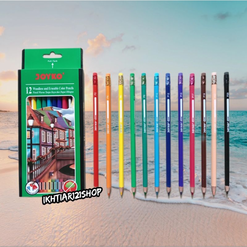 

Pensil Warna-Warni Joyko Bisa Dihapus/Erasable isi 12 pcs Per pack set