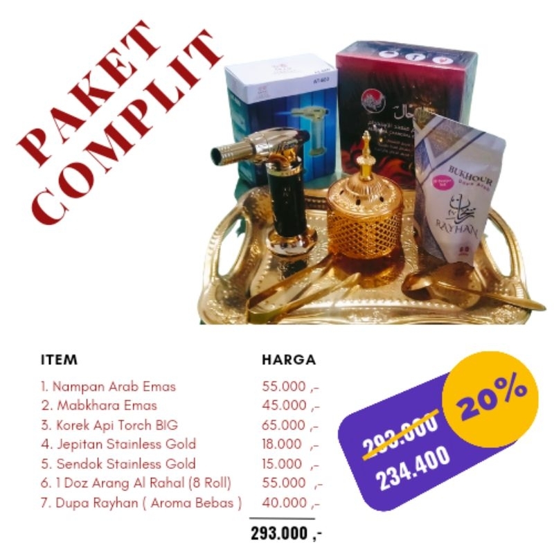 Dupa Rayhan Paket complit dupa arab dupa wangi bukhur arab buhur dupa pekalongan