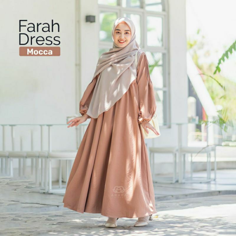Arafa Hijab - Farah Dress | Gamis Bahan Snow Crinkle | Busui Friendly