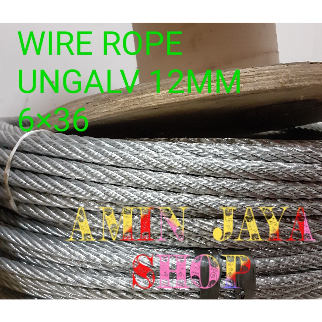 WIRE ROPE 6 × 36 12MM UNGALV KISWIRE