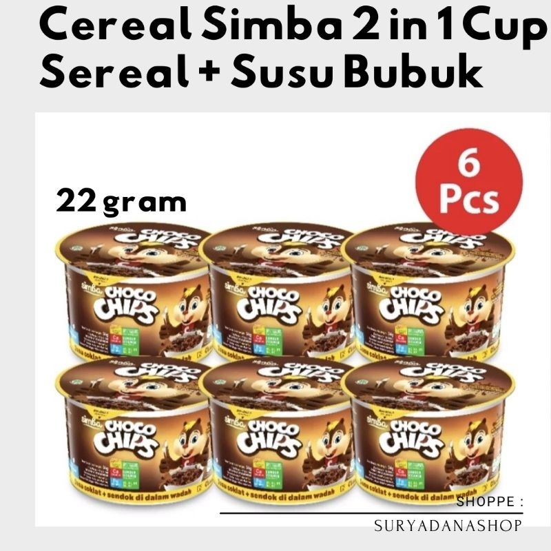 

Simba Sereal 2in 1 Choco chip - 10 Cup 22 gram (1 pack)