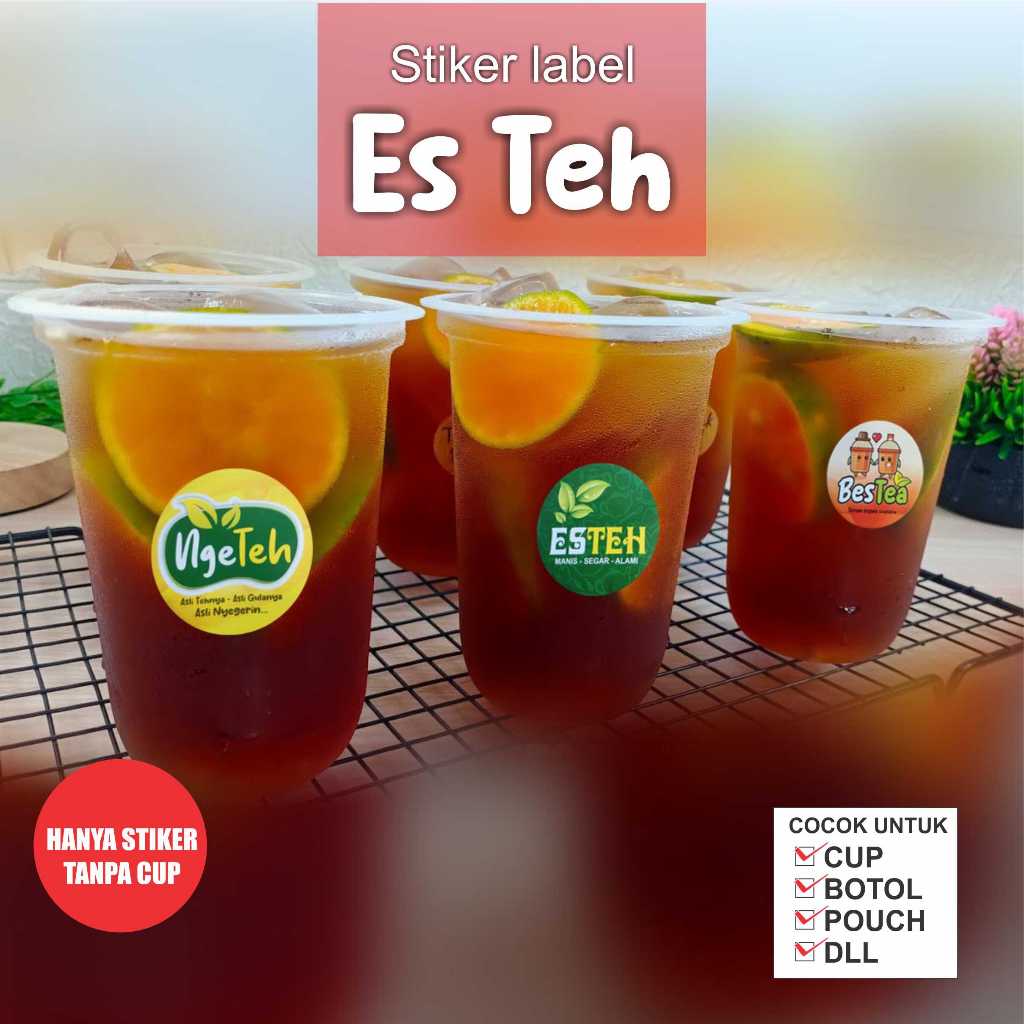 

Stiker label Kemasan Es teh ISI 100