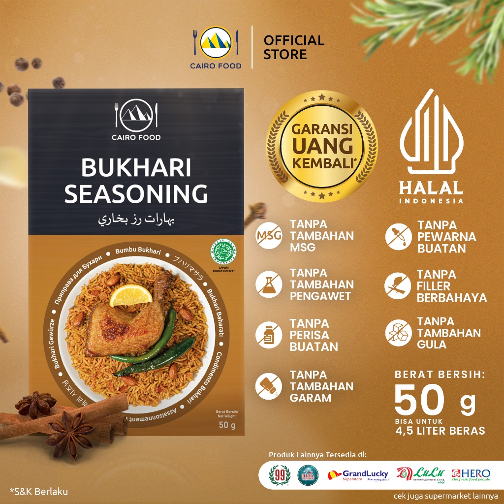 

Bumbu Bukhari Sehat – Tanpa MSG, 100% Rempah Murni | Cairo Food