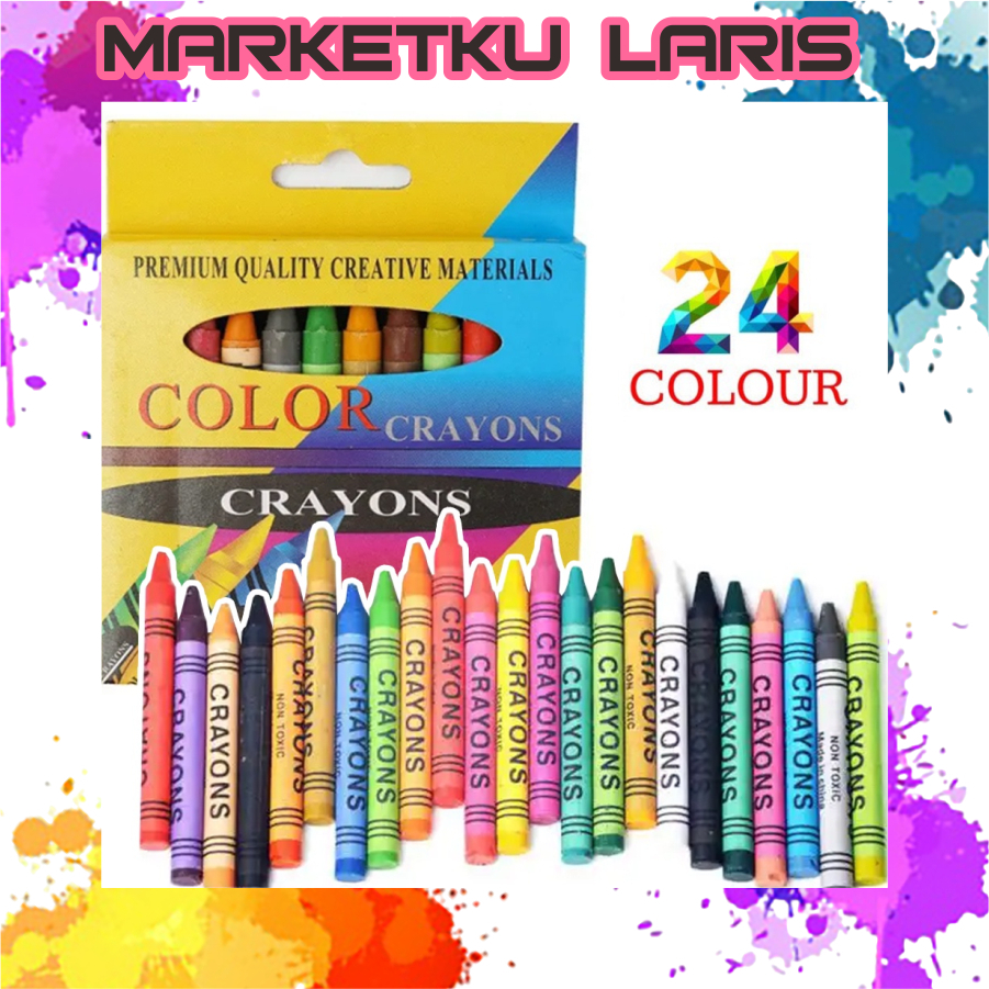 

MKL - PENSIL CRAYON ISI 24 WARNA / COLOR CRAYON 24 COLORS / 24 NON-TOXIX CRAYONS / PENSIL WARNA / PENSIL WARNA CRAYONS S096