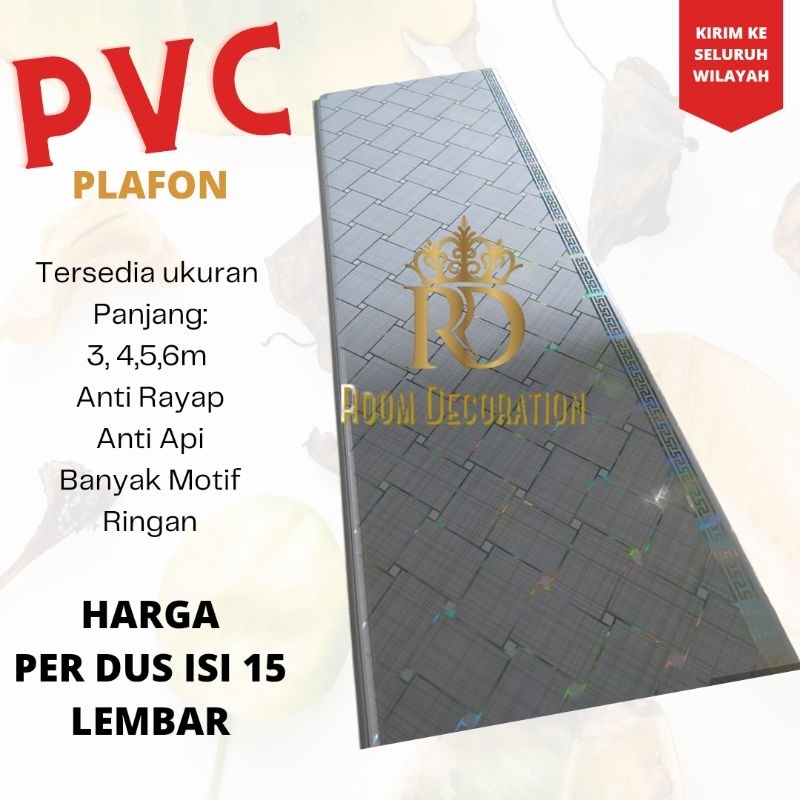 Plafon PVC 1 Dus Isi 15 Lembar Panjang 3 Meter Lebar 20 cm Atap Rumah Modern Minimalis