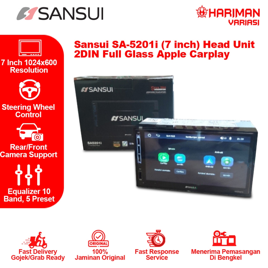 Head Unit Deckless Sansui SA5201i Autolink Android IOS