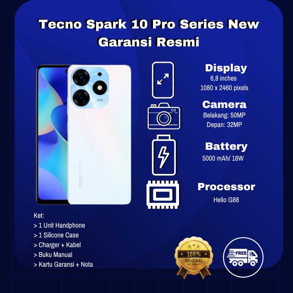 Tecno Spark 10Pro 8/128GB 8/256GB (Garansi Indonesia)