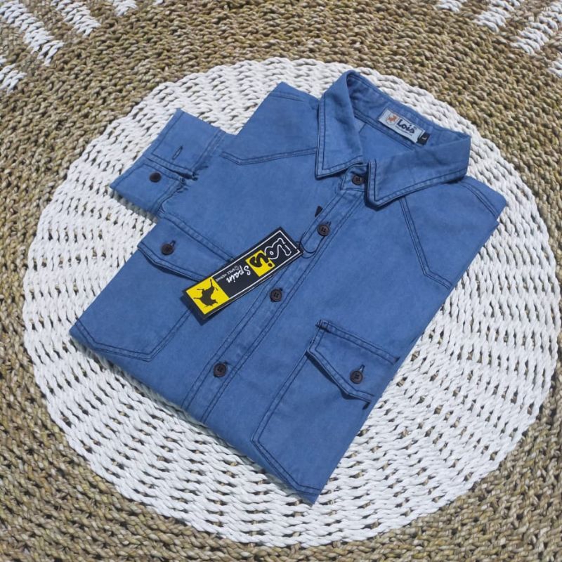 Kemeja Jins Levis Pria Panjang Pendek