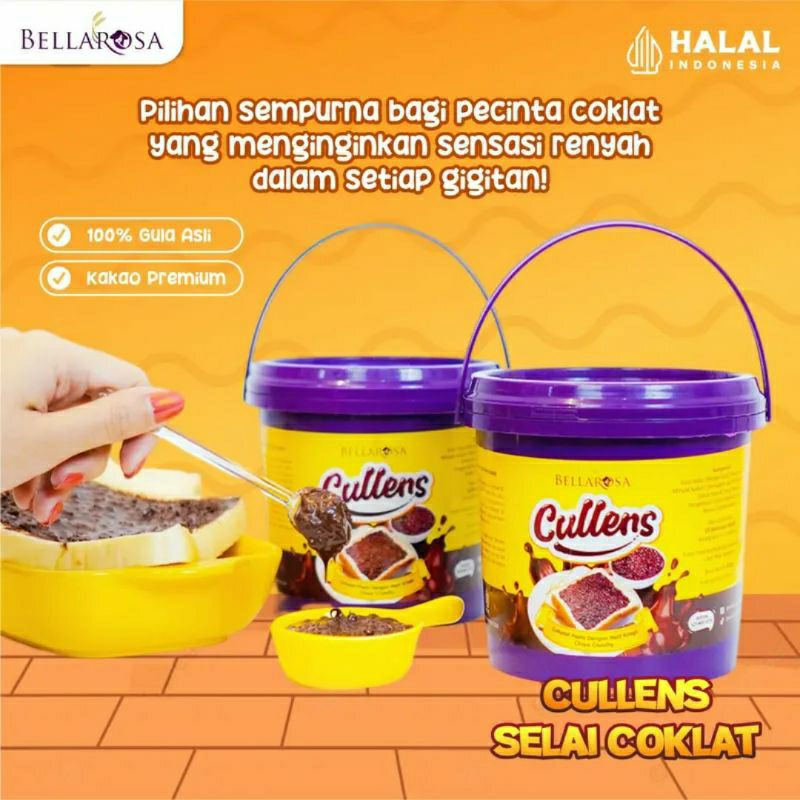

1 JAR COKELAT CULLENS CHOCO CRUNCHY BELLAROSA 500 GRAM