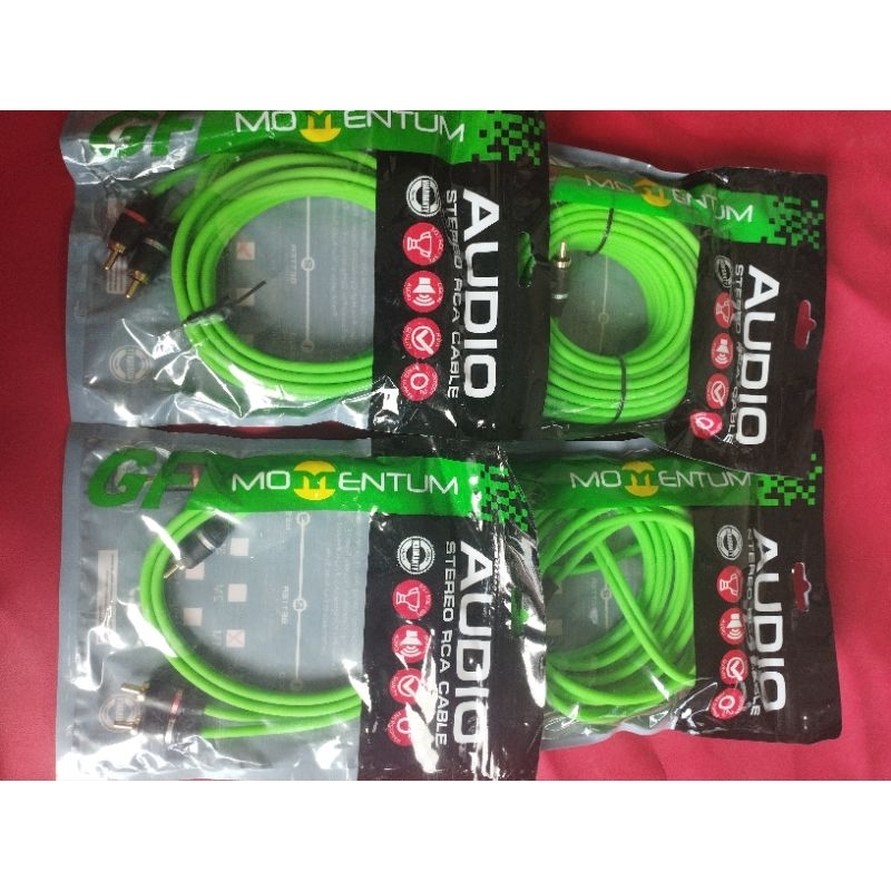 kabel RCA momentum (hujau), kabel RCA audio mobil