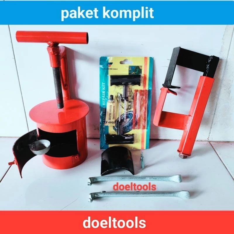SEPAKET KOMPLIT MURAH Alat Tambal Ban Bakar Motor Pres ban motor Tambal ban Tubles