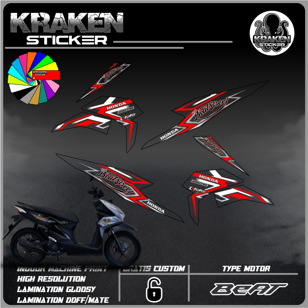 STRIPING STICKER TRANSPARAN  BEAT STREET 2020 / STICKER HONDA BEAT STREET 2020 TRANSPARAN CODE 01