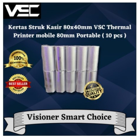 

[isi 10pcs] Kertas Struk Kasir 80x40mm VSC Thermal Printer Mobile 80mm