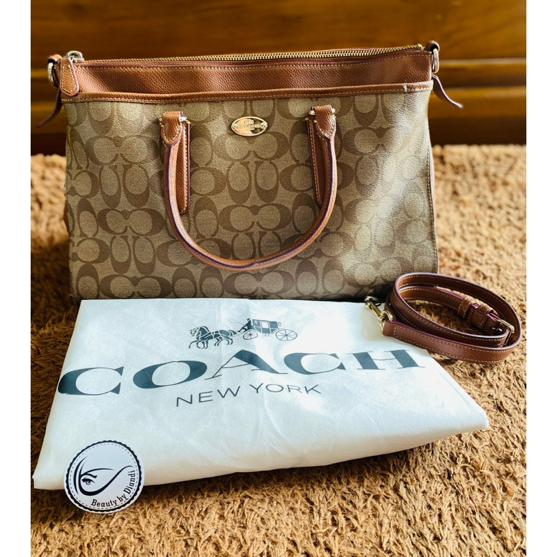 PRELOVED Tas Coach Signature MORGAN SATCHEL ORI 100% (COACH F34617)