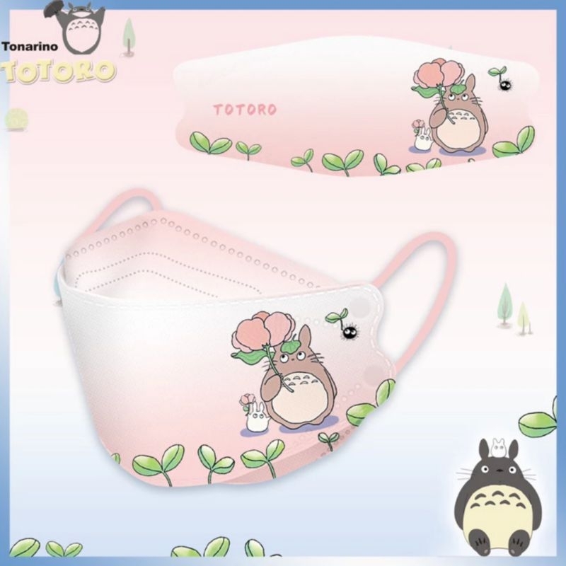 10PCS MASKER KF94 DEWASA 4PLY EARLOOP MOTIF TOTORO PEREMPUAN LUCU CUTIE CUTE UNYU GEMOY GEMES INDIVI
