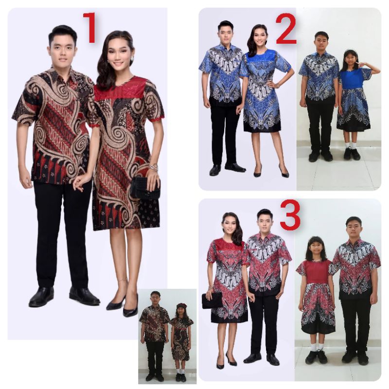 Batik dress kombinasi brokat seragam keluarga ngt