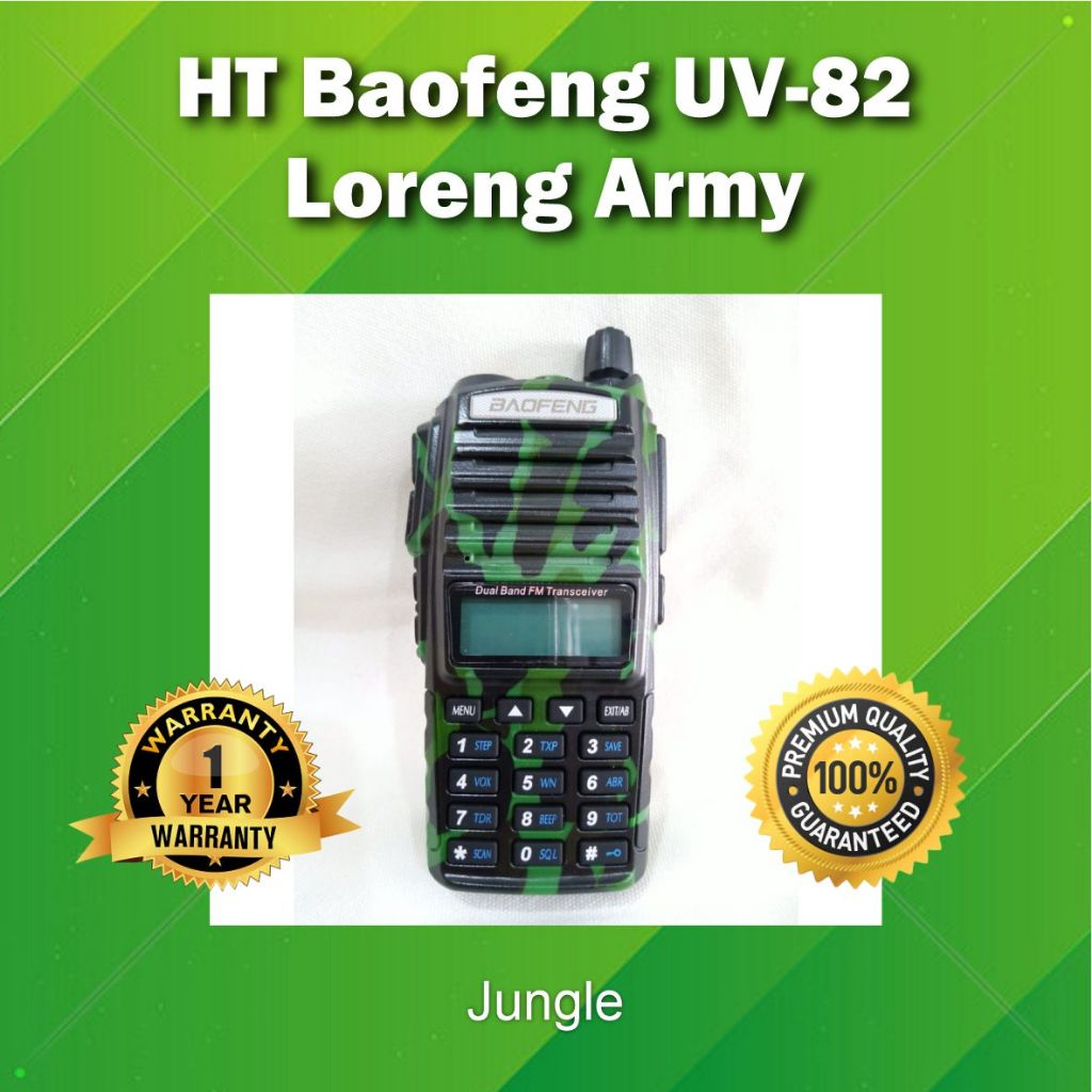 HT Baofeng UV 82 Army 5 Watt Loreng 5watt Doreng Tentara Abri Hijau UV82 UV-82 Bopeng Urgency Emerge