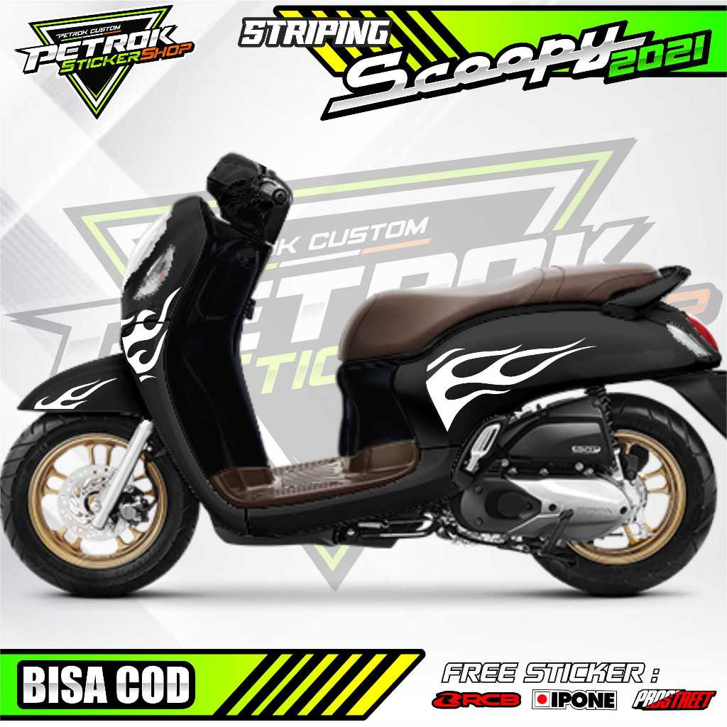 STRIPING VARIASI LIST HONDA SCOOPY 2021 DESIGN API / STIKER VARIASI MOTOR SCOOPY 2021