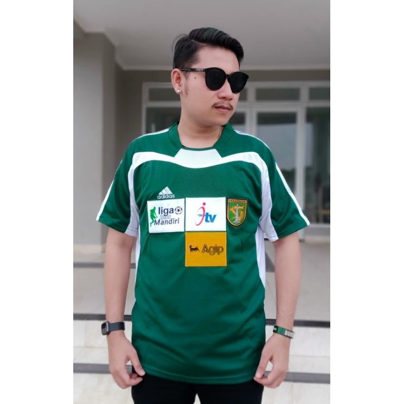 Jersey Persebaya Retro Home 2002 Champion Champions Juara Liga Bank Mandiri JTV