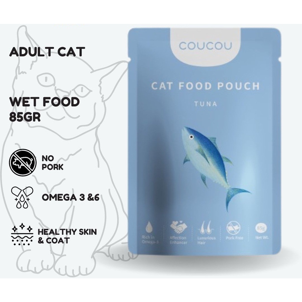 COUCOU Tuna Cat Wet Food Pouch All Life Stages 85g