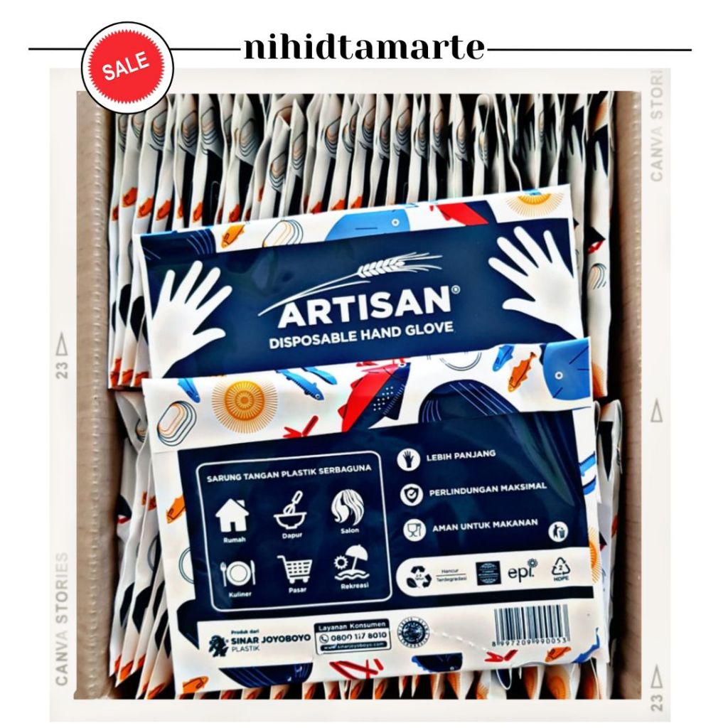 

⚡BEST SELLER⚡1 PACK SARUNG TANGAN PLASTIK SEKALI PAKAI/ ISI 50PCS/TERBAIK!!! [ SARUNG TANGAN PLASTIK ] ARTISAN STERIL SEKALI PAKAI 1 PACK ISI 50 lembar/pack/Disposable Plastic Hand Glove Sekali Pakai Food Grade