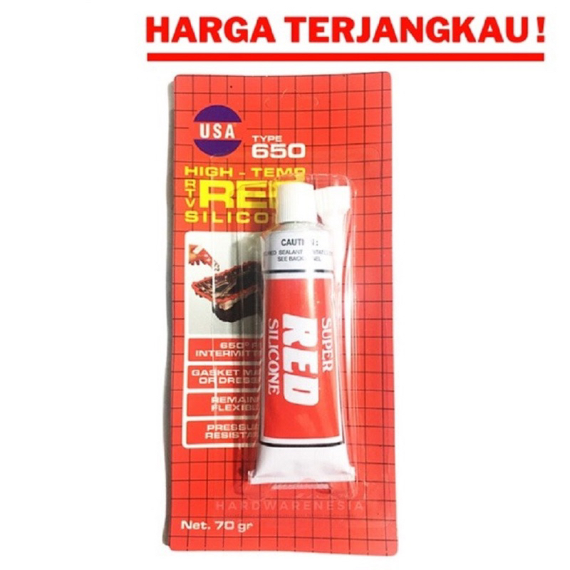 Lem Merah Silikon Gasket 650 Usa 70gr 70 Gr Lem Red Super Silicone