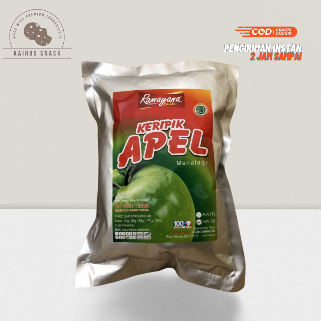 

CAMILAN SNACK KERIPIK BUAH APEL STANDAR FRUITS CHIPS RAMAYANA ENAK GURIH MURAH 100 GRAM