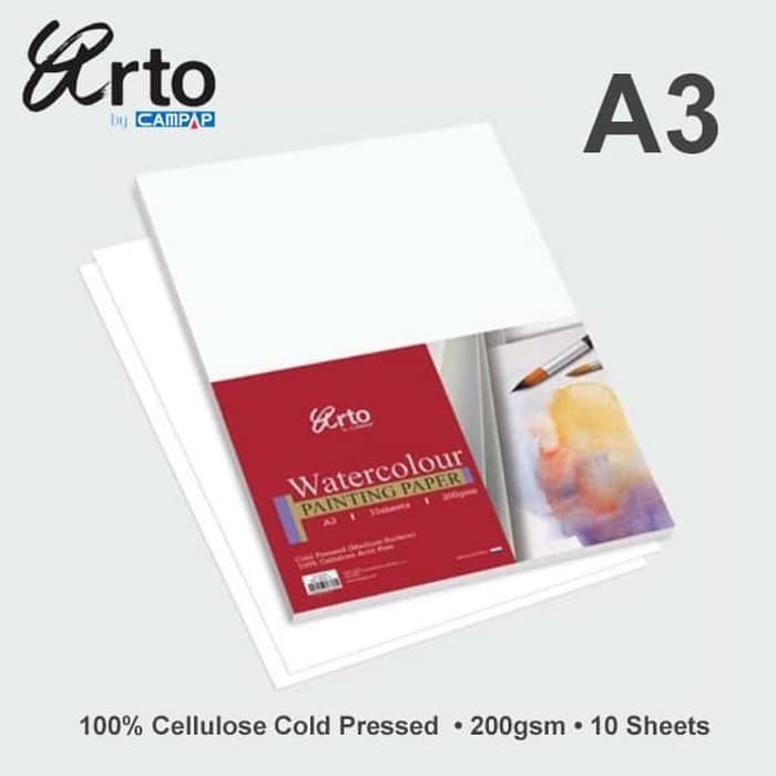 

KERTAS CAT AIR - PAINTING PAPER A3 10S 200GSM CELLULOSE ARTO