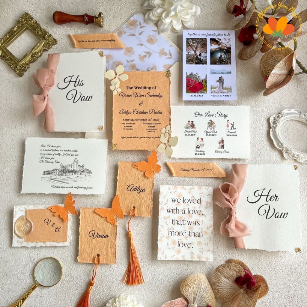 RB Calligraphy Wedding Keepsake Vow Wedding Stationery Undangan Pernikahan Express Invitation