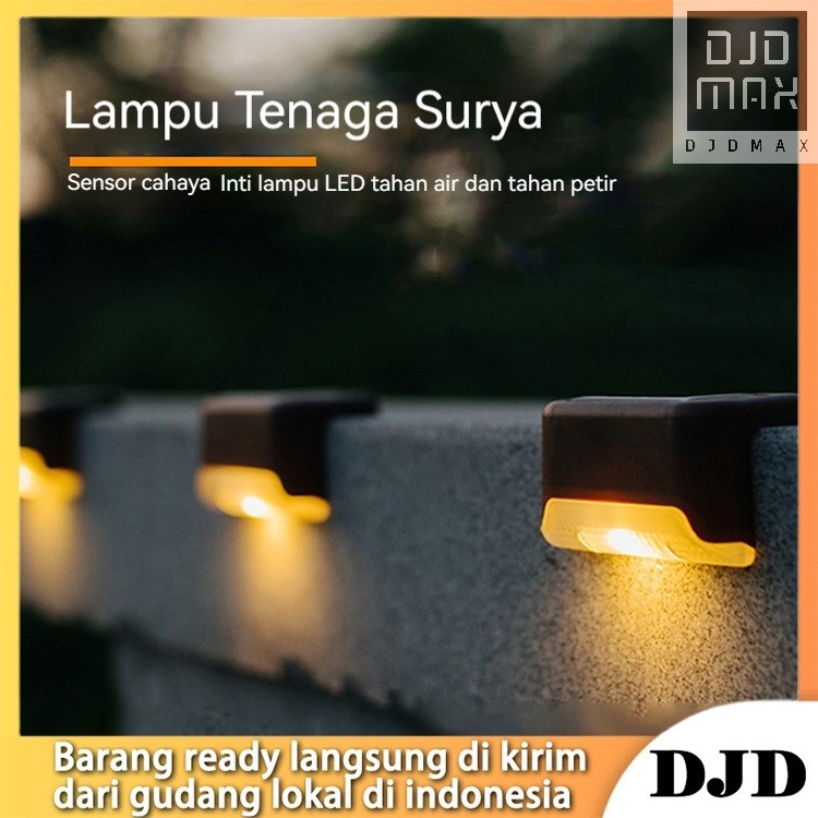 DJDMax Lampu Led Tangga Tenaga Surya Waterproof, Lampu Pagar Solar Outdoor, Panel Hiasan Rumah Teras