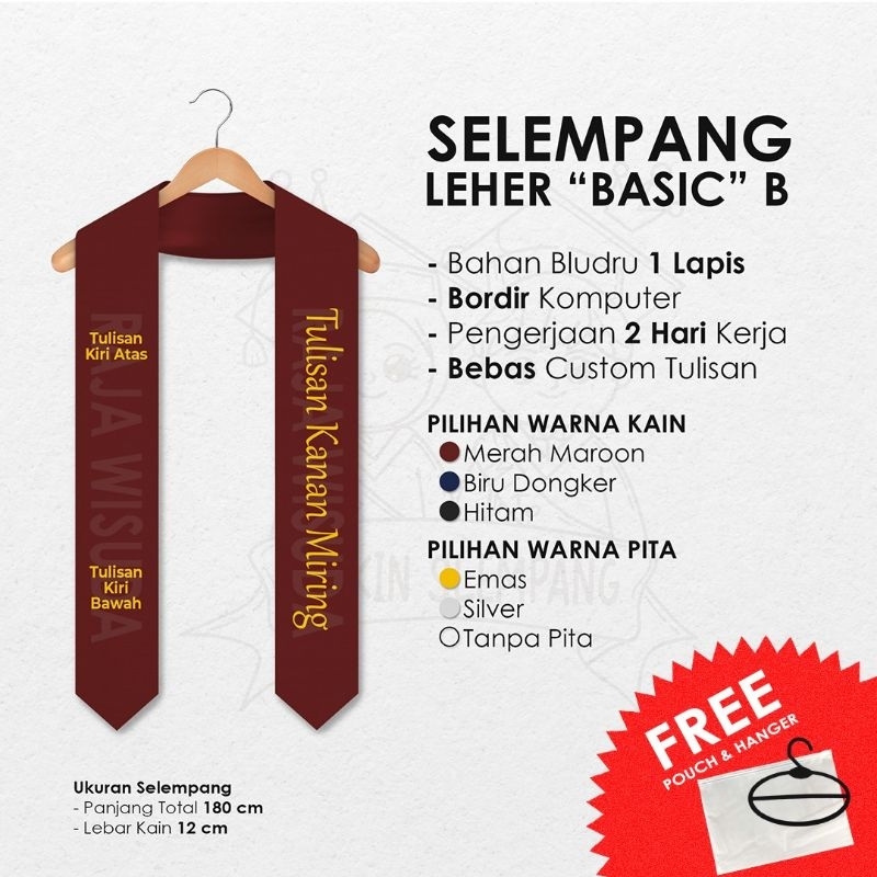 Selempang Wisuda Leher Bludru B