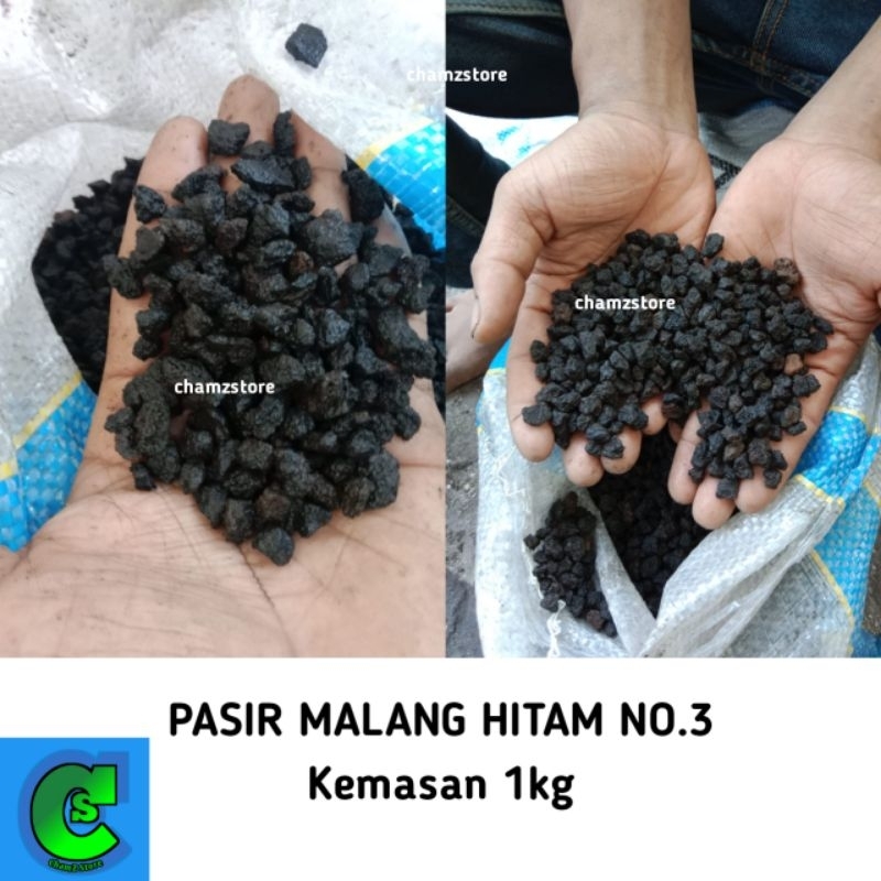 pasir malang hitam kasar no 3 / Pasmal hitam kasar No.3 1kg / Pasir malang hitam No.3 / Pasmal hitam