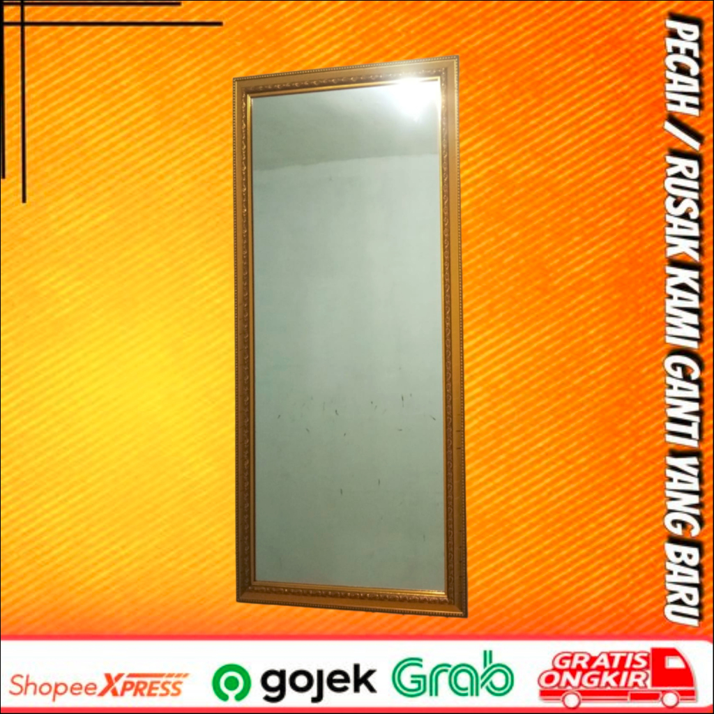 Kaca cermin Gantung / Dinding Ukuran 50 x 100 Full Bingkai