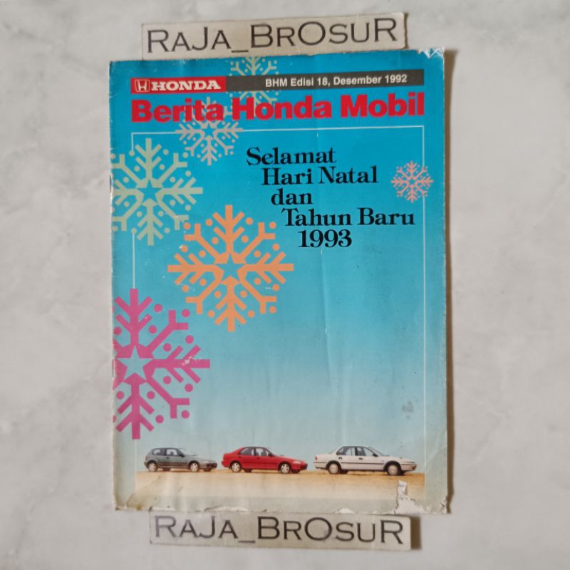 Majalah/Buku BHM Berita Honda Mobil no 18/Desember 1992 edisi Poster brosur katalog iklan Honda Acco