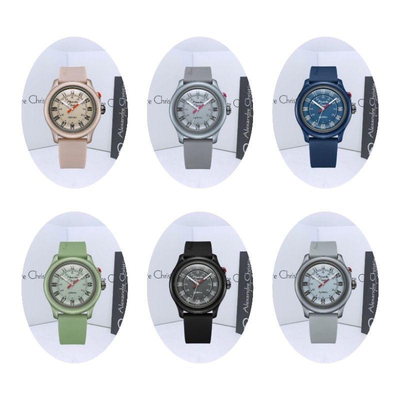 Jam Tangan Wanita Alexandre Christie 9397 AC9397 AC 9397 Tali Karet / Rubber