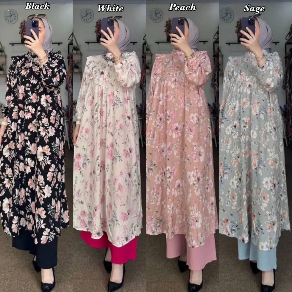 oneset long tunik rayon premium setcel kulot crincle premium