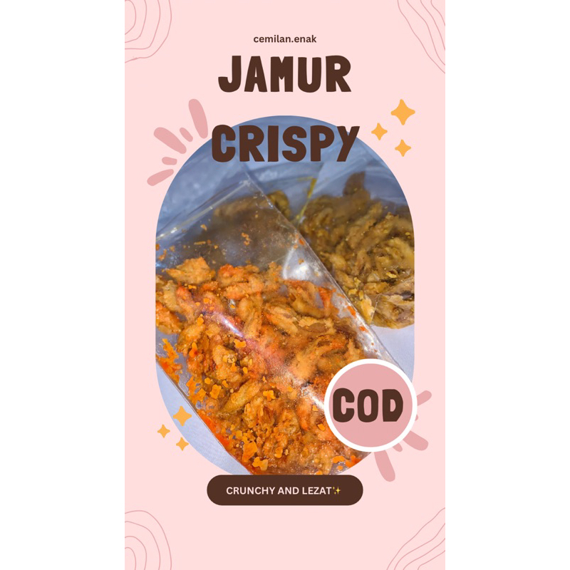 

JAMUR CRISPY CRUNCHY 100g / CEMILAN ENAK