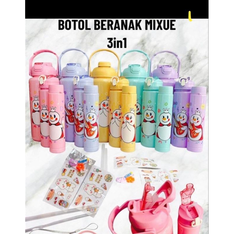 botol minum viral mixue 3in1