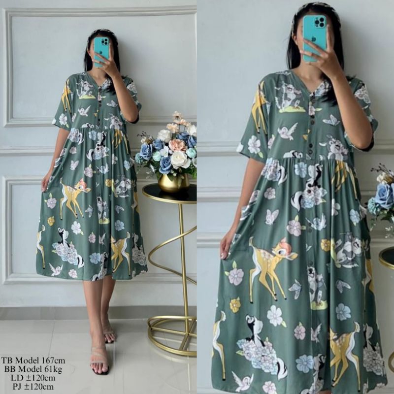 Daster Saku | Daster Kirana | Daster Rayon | Laura Dress | Daster Rumahan | Daster Motif